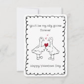 Hand Drawn Silly Goose Funny Saying Valentines Day Notitiekaartje (Voorkant)