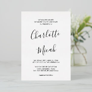 Hand Drawn Silver Foil Heart Wedding Folie Uitnodiging