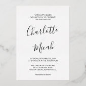 Hand Drawn Silver Foil Heart Wedding Folie Uitnodiging (Voorkant)