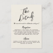 Hand Drawn Simple Vintage Wedding Details Informatiekaartje (Voorkant)