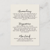 Hand Drawn Simple Vintage Wedding Details Informatiekaartje (Achterkant)