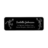 Hand Drawn Skeletons Halloween Return Address Etiket (Voorkant)