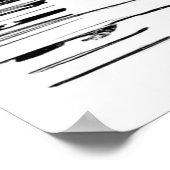 hand drawn sketch of flowing river in Ukiyo-E art Poster (Hoek)