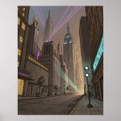 Hand-Drawn Sketch of Futuristic Cityscape Poster (Voorkant)