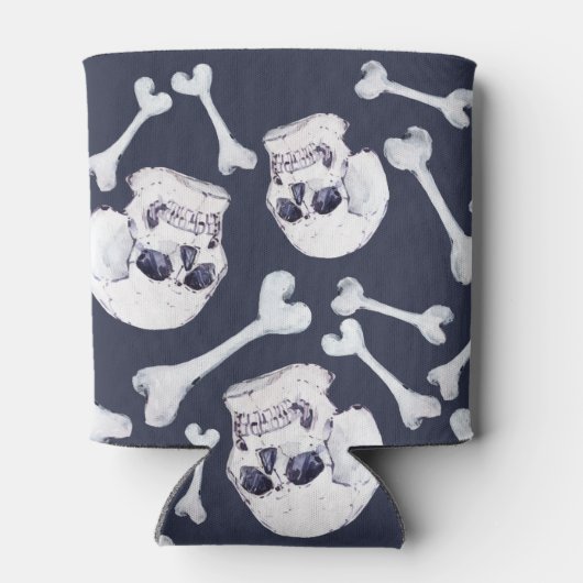 Hand Drawn Skull Pattern Blikjeskoeler (Achterkant)