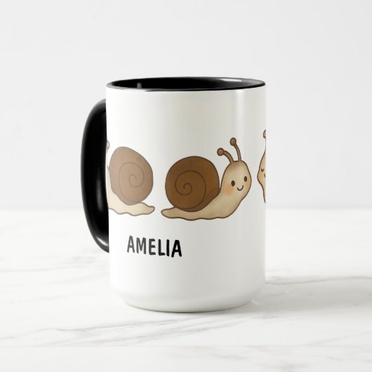 Hand Drawn Snail Custom Cute Mug Mok (Voorkant links)
