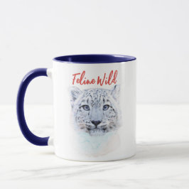 Hand Drawn Snow Leopard Mug "Feline Wild" Mok