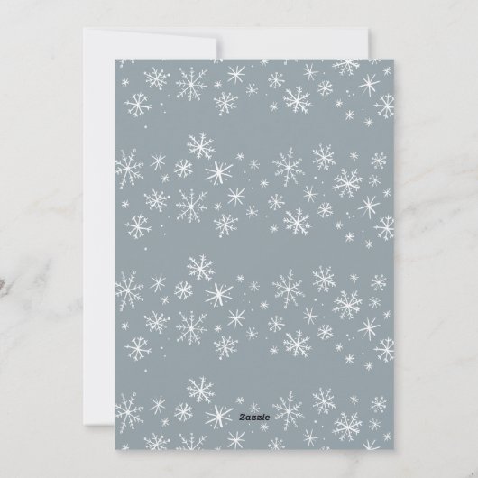 Hand Drawn Snowflake Holiday Kaart (Achterkant)