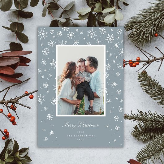 Hand Drawn Snowflake Holiday Kaart