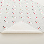 Hand-Drawn Snowmen on Grey Winter  Sherpa Deken (3/4)