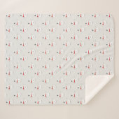 Hand-Drawn Snowmen on Grey Winter  Sherpa Deken (Voorkant (horizontaal))