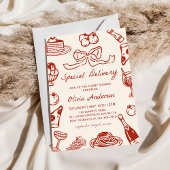 Hand Drawn Special Delivery Pizza Baby Shower Kaart