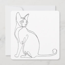 Hand Drawn Sphynx Cat Minimalist Design Kaart