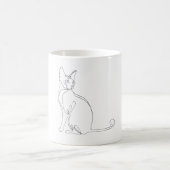 Hand Drawn Sphynx Cat Minimalist Design Koffiemok (Center)