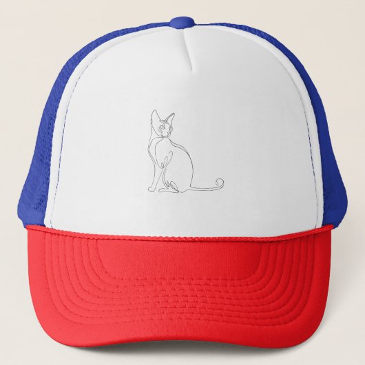 Hand Drawn Sphynx Cat Minimalist Design Trucker Pet (Voorkant)