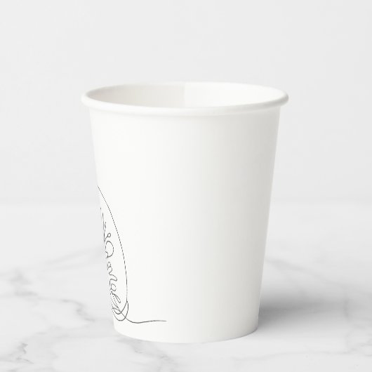 Hand Drawn Sphynx Cat - Minimalist Line Art Papieren Bekers (Links)