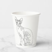 Hand Drawn Sphynx Cat - Minimalist Line Art Papieren Bekers (Voorkant)