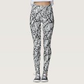 Hand Drawn Spider Web Halloween Pattern Leggings (Voorkant)