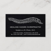 Hand Drawn Spine Logo Hours Chiropractor Visitekaartje (Voorkant)