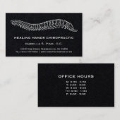 Hand Drawn Spine Logo Hours Chiropractor Visitekaartje (Voorkant / Achterkant)