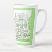 Hand Drawn Spring City Green Large Latte Mok (Rechts)