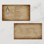 Hand-Drawn Square & Compass Parchment Visitekaartje (Voorkant / Achterkant)