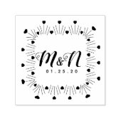 Hand-Drawn Square Lijst Wedding Initialen Zelfinktende Stempel (Design)
