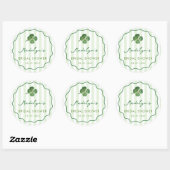 Hand-Drawn St Patrick's Day Wedding Shower Favor Ronde Sticker (Vel)