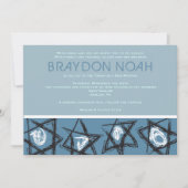 HAND-DRAWN STARS Bar Bat Mitzvah Uitnodiging (Voorkant)