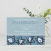 HAND-DRAWN STARS Bar Bat Mitzvah Uitnodiging (Staand voorkant)