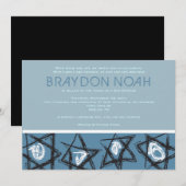 HAND-DRAWN STARS Bar Bat Mitzvah Uitnodiging (Voorkant / Achterkant)