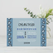 HAND-DRAWN STARS Bar Bat Mitzvah Uitnodiging (Staand voorkant)