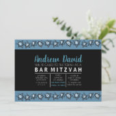 HAND-DRAWN STARS Bar Bat Mitzvah Uitnodiging (Staand voorkant)