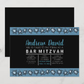 HAND-DRAWN STARS Bar Bat Mitzvah Uitnodiging (Voorkant / Achterkant)