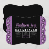 HAND-DRAWN STARS Bar Bat Mitzvah Uitnodiging (Voorkant / Achterkant)