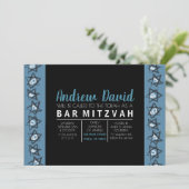 HAND-DRAWN STARS Bar Bat Mitzvah Uitnodiging (Staand voorkant)