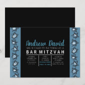 HAND-DRAWN STARS Bar Bat Mitzvah Uitnodiging (Voorkant / Achterkant)