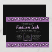 HAND-DRAWN STARS Jewish Baby Naming Invitation Kaart (Voorkant / Achterkant)