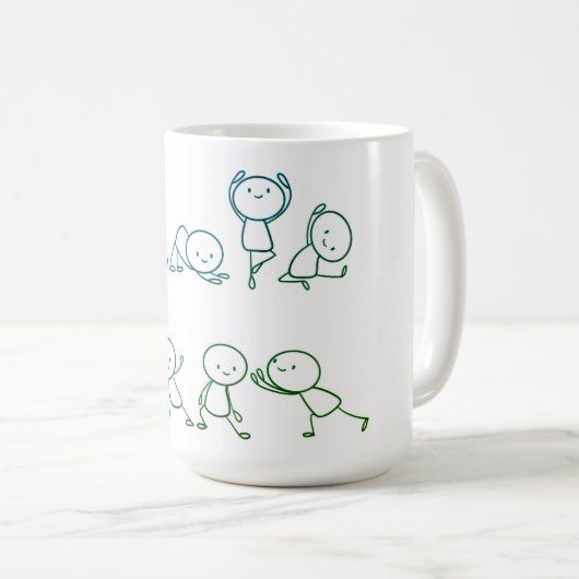 Hand-Drawn Stickman Collectie Koffie Mok (Voorkant rechts)