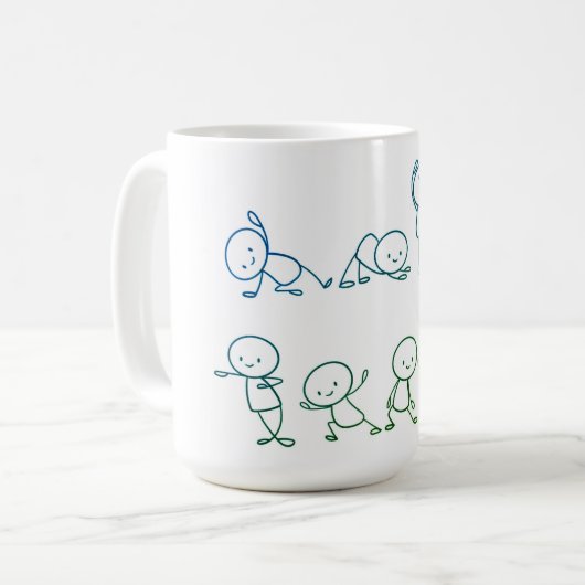 Hand-Drawn Stickman Collectie Koffie Mok (Voorkant links)