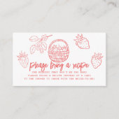 Hand-drawn Strawberry Bridal Shower Recipe Request Informatiekaartje (Voorkant)