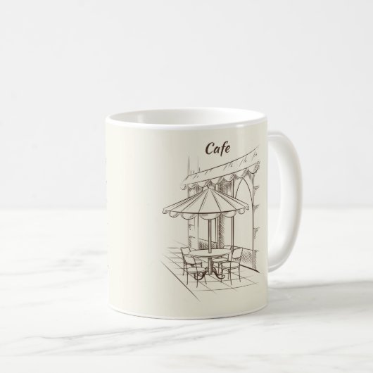 Hand Drawn Street met Cafe' Koffiemok (Voorkant rechts)