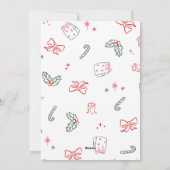 Hand-Drawn String Lights & Tree Merry Christmas Feestdagenkaart (Achterkant)