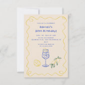 Hand Drawn Summer Adult 30th Birthday Kaart (Voorkant)