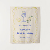 Hand Drawn Summer Adult 30th Birthday Party Wandkleed (Voorkant)