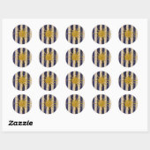 Hand-Drawn Sun Sticker with Classic Stripes (Vel)
