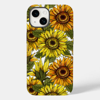 Hand Drawn Sunflower Case-Mate iPhone 14 Hoesje
