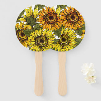 Hand Drawn Sunflower Handwaaier