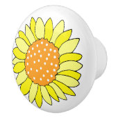 Hand Drawn Sunflower Keramische Knop (Rechts)