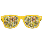 Hand Drawn Sunflower Retro Zonnebril (Voorkant)